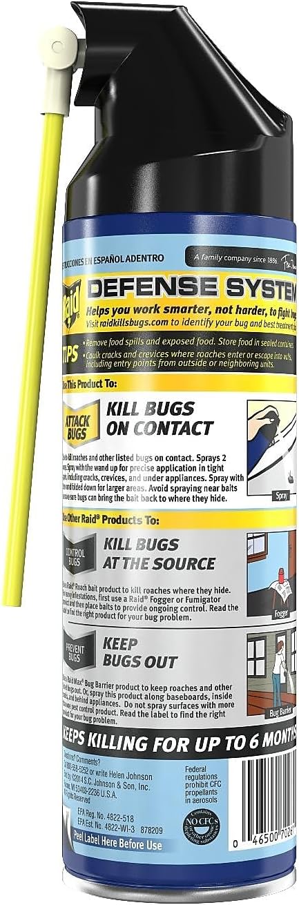 Raid Max Ant and Roach Killer Spray, Kills on Contact, Keeps Killing for up to 6 Months, 14.5 oz...