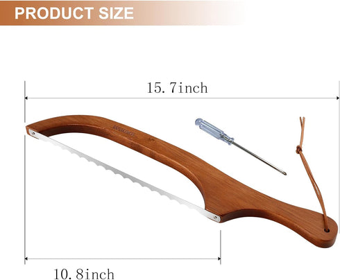 Bread Knife for Homemade Bread, Sourdough bread knife, 15.7" - Serrated knife for Homemade Bread, Baguettes and More Cuts Thin,Bow Design Bread kn...