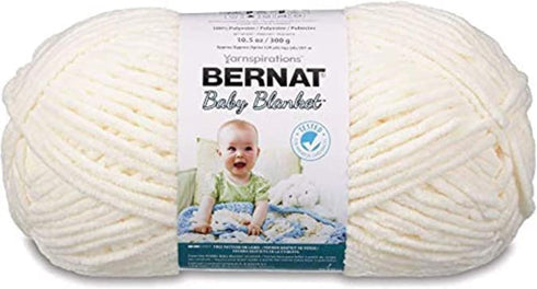 Bernat BABY BLANKET BB Vanilla Yarn - 1 Pack of 10.5oz/300g - Polyester - #6 Super Bulky - 220 Yards - Knitting/Crochet......