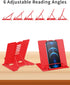 MSDADA Small Desk Book Stand Metal Reading Rest Book Holder Adjustable Cookbook Documents Holder Portable Sturdy Bookstands for Recipes Textbooks ...
