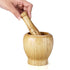 Grinding Bowl Grinder,Bamboo Mortar and Pestle,Kitchen Tool,Grinder for Herbs Spice Guacamole Garlic Ginger Root/Coffee,Handmade Garlic Press Crus...