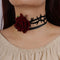 Gothic Red Rose Black Choker Necklace Retro Floral Flower Vampire Collar Necklace for Halloween Cosplay Party Prom, Black and Red, 6.5 grams, 1.0 ...