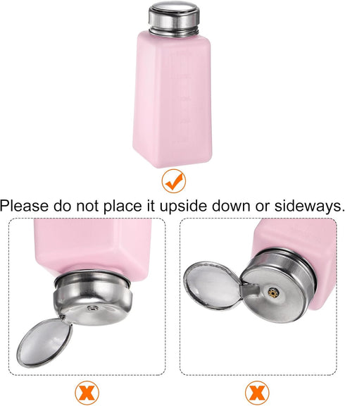 3pcs Solvent Alcohol Dispensers 250ml(8.5oz) Push Down Liquid Dispenser Pump with Sealing Stainless Steel Lid for Acetone Cleanser Polish Remover,...