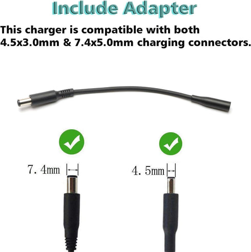 65W AC Charger for Dell Inspiron 15-7000 15-5000 15-3000 17-7000 17-5000 17-3000 13-7000 11-3000 2 in 1 Series 3558 3181 5100 5535 5555 5558 5559 ...