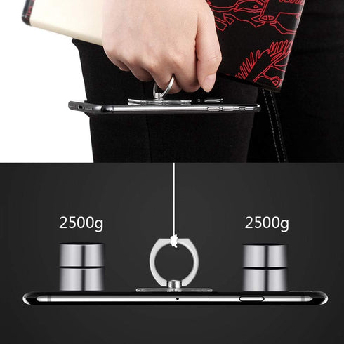 ZOSTLAND 1PC Transparent Clear Phone Ring Universal 360°Adjustable Phone Case Finger Grip Stand Holder Desk Stent Mount Car Hook Compatible with i...