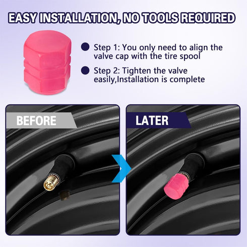 8PCS Tire Valve Caps, Tire Valve Stem Caps, Noctilucous Tire Air Caps Cover Fluorescent Glow in The Dark, Illuminated Auto Wheel Valve Stem Cap Ca...