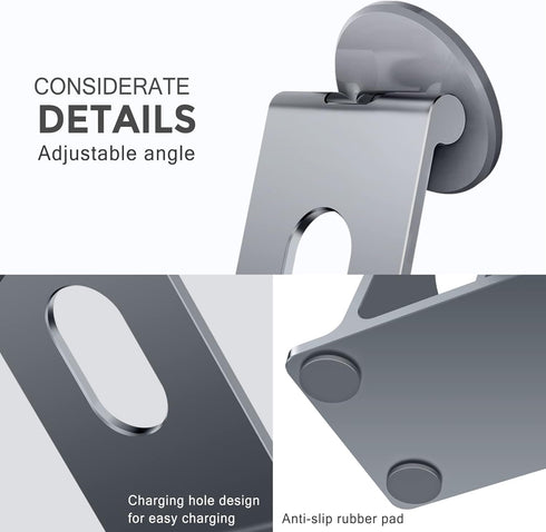 Magnetic Phone Stand Holder for Desk, Adjustable Aluminum MagSafe Cell Phone Stand Cradle Compatible with iPhone 15 14 13 12 Pro Max Plus Mini Mag...