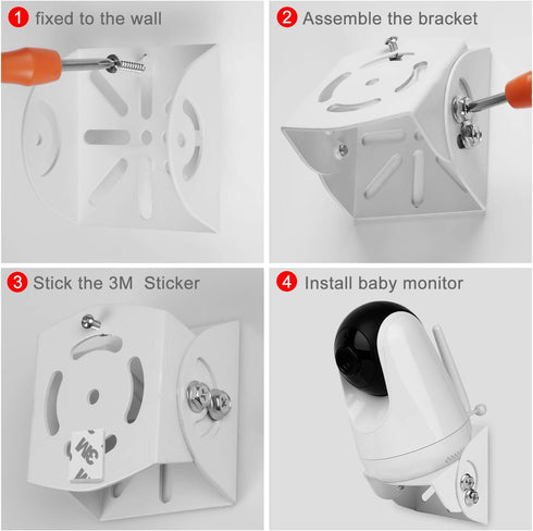 Uogw Baby Monitor Mount Compatible with VAVA Baby Monitor Camera VA-IH006 / VA-IH009 / Hipp Baby Monitor,Adjustable Angle Wall Mount Bracket,Alumi...