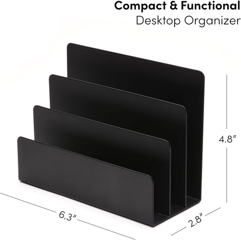 Mail Organizer, Letter Holder - Black, Metal...