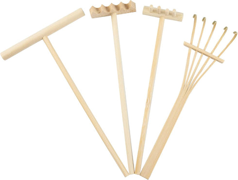 Framendino, 4 Pack Mini Zen Garden Rake Tools Bamboo for Home Office Tabletop Decor 4 Style...