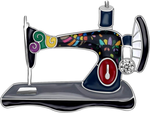 Bonsny Enamel Alloy Rhinestone Sewing Machine Brooches Pin Jewelry For Women Girls Novelty Gift Charms...
