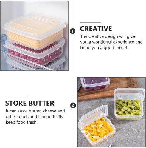 Cheese Storage for Fridge Utensil Holder 2pcs s Deli Meat Saver Airtight Butter Boxes Food Serving Dishes with Lids Meal Prep Container for Kitche...