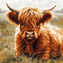 Highland Cow in Grass 11CT Cross Stitch Kits for Beginners Color Printed Stamped Cross-Stitch Supplies Needlework Printed Embroidery Kits DIY Kits...