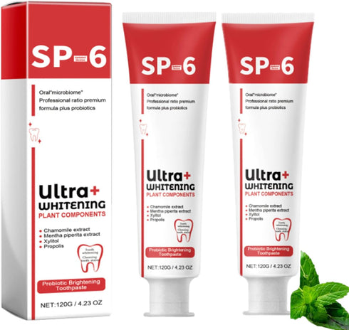 2Pc Sp-6 Ultra Whitening,Sp 6 Toothpaste,Super Probiotic-6 Toothpaste,Ultra Whitening Toothpaste Sp-6,Probiotic Brightening Toothpaste,Deep Cleani...