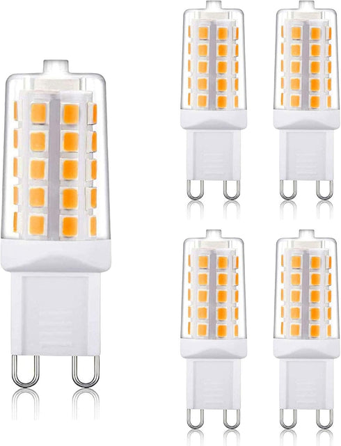 BAOMING G9 LED Bulb 4W, 40 Watt T4 G9 Base Halogen Equivalent, 2700K Soft Warm White, 120V No-Flicker, Chandelier Lighting Non-Dimmable 450LM (5 P...