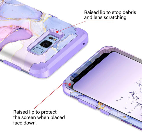 Miqala for Galaxy S8 Case,Glow in The Dark Three Layer Heavy Duty Shockproof Full Protection Hard Plastic Bumper+Soft Silicone Protective Case for...