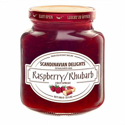 Scandinavian Delights Raspberry/Ruhubarb Spread Preserves (Raspberry/Ruhubarb, 13.4 Ounce)...