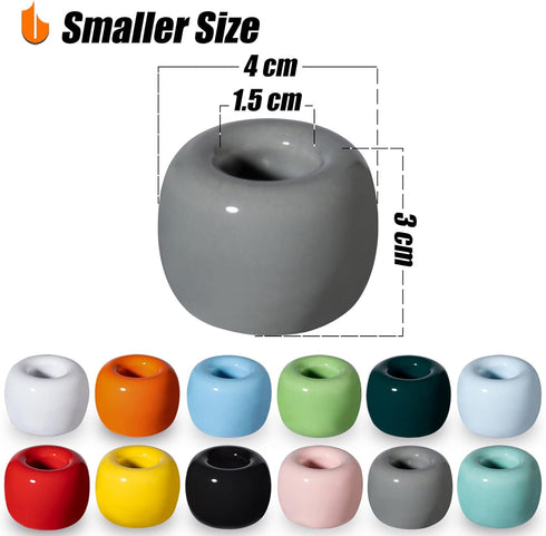 Urbanstrive Sleek Mini Ceramics Toothbrush Holder Stand for Bathroom Vanity Countertops (Gray 2-Pack)...