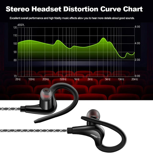 Docooler Wired in-Ear Waterproof Earphones Ear Hook Earbuds Stereo Super Bass Headphones Sport Headset with Mic Green...