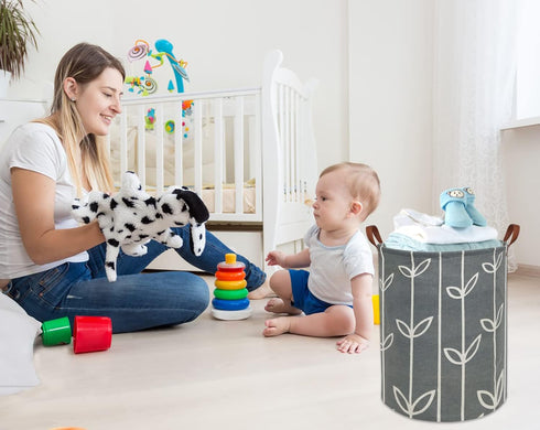 HIYAGON Large Storage Baskets,Waterproof Laundry Baskets,Collapsible Canvas Basket for Storage Bin for Kids Room,Toy Organizer,Home Decor,Baby Ham...