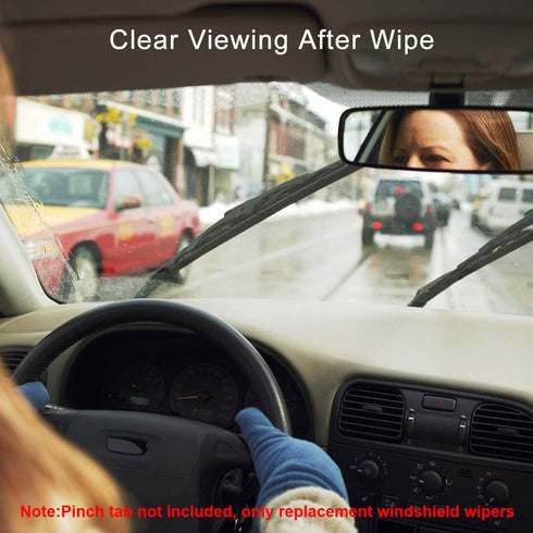 4 Pack Windshield Wiper Blades Refills, Universal Rubber Frameless Windshield Wiper Blade Refills Parts Windshield Wiper Rubber Strips for Most Ca...