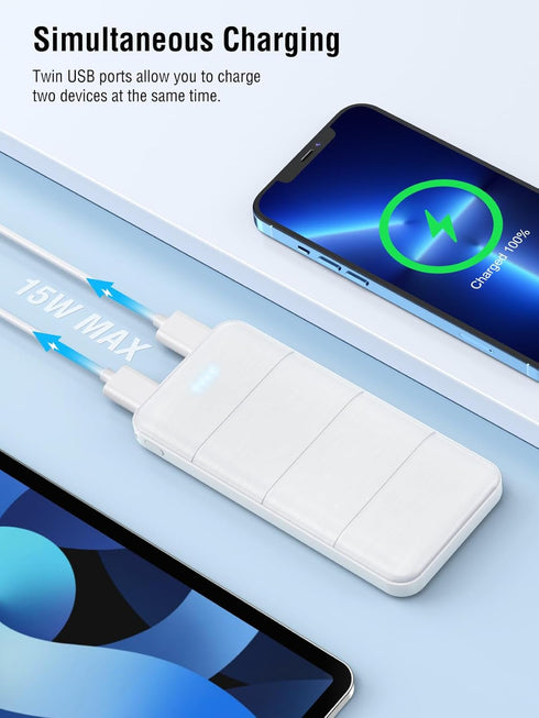Portable-Charger-Power-Bank - 15000mAh Dual USB Power Bank Output 5V3.1A Fast Charging Portable Charger Compatible with Smartphones and All USB De...