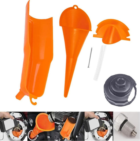 Oil Change Kit for Harley Tool, Oil Filter Wrench, Oil Funnels set, Motorcycle Primary Case Oil Funnel, 50PCS 11105 Drain Plug O-Ring...