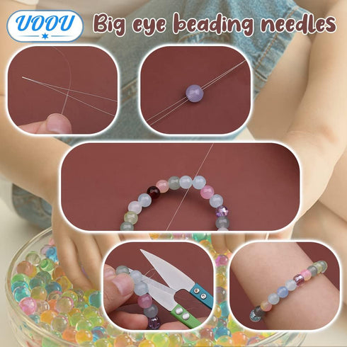 UOOU 40 Pcs Beading Needles for Jewelry Making Include 20 Pcs Long Straight Beading Needles + 10 Pcs Big Eye Beading Needles, Needles for Seed Bea...