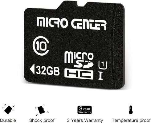 INLAND Micro Center 32GB Class 10 MicroSDHC Flash Memory Card with Adapter for Mobile Device Storage Phone, Tablet, Drone & Full HD Video Recordin...