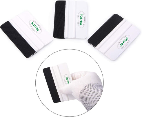 FOSHIO 4 Inch Felt Squeegee for Car Window Tint, Vinyl Installing Application Tool Car Wrap Paste Vinyl Squeegee Wrapping Medium Hardness Tools Ha...