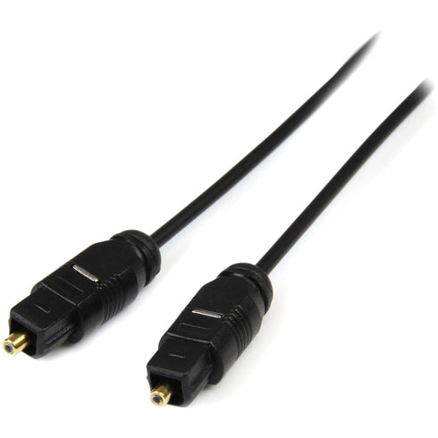 StarTech.com 3 ft. (0.9 m) Digital Optical Audio Cable - 2x Toslink (SPDIF) Male - Ultra-Thin - Black - Optical Audio Cable (THINTOS3)...
