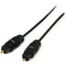 StarTech.com 3 ft. (0.9 m) Digital Optical Audio Cable - 2x Toslink (SPDIF) Male - Ultra-Thin - Black - Optical Audio Cable (THINTOS3)...