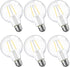 E ENERGETIC LIGHTING Dimmable LED Edison Light Bulb, G25 (G80) Globe Bulb, 60W Equivalent, 4000K Cool White, Christmas Light, E26 Standard Base, U...