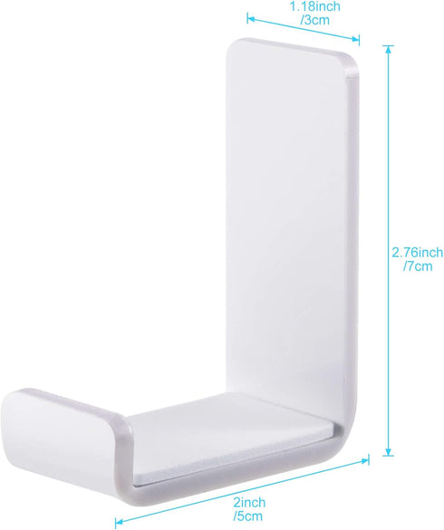 4 Pieces Headphone Hanger Headphone Hook Headset Holders Headphone Wall Mount with Adhesive Glues Headset Acrylic Holder Mount for General Purpose...