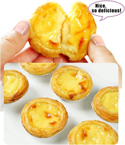 250 PCS Disposable Egg Tart Tins Molds Aluminum Foil Round Egg Tart Mold Pie Tins Pans Cake Cups Mould Makers Cupcake Cookie Circular Egg Tart Mol...