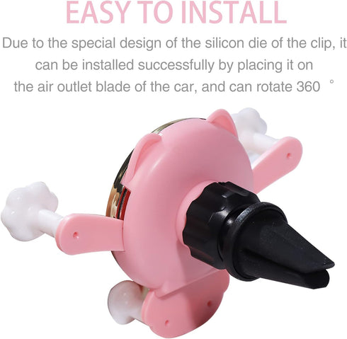 Cute Phone Mount for Car, Pink Cat Air Vent Clip Cell Phone Holder for Car Compatible with 4-7 inch Smartphones, Car Accessories for Women and Gir...