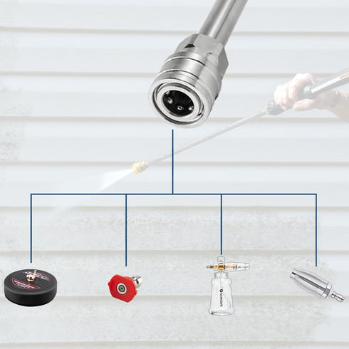 Pressure Washer Extension Wand, Stainless Steel Lance 1/4 Inch Quick Connect to M22, Extension Wand Replacement for Power Washer, 17 Inch...