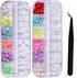 12 Grid 3D Acrylic Colorful Flowers Nail Art Pearl Designs Nail Art Supplies DIY Nail Art Accessories for Women ,1 Nie Zi...