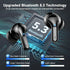 Wireless Earbud, Bluetooth Headphones 5.3 Stereo Bass Earphones 2023 Noise Cancelling 40H Dual Mic Call Earbud in-Ear USB-C LED Display IP7 Waterp...