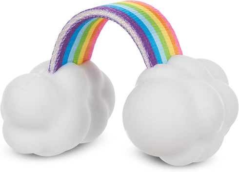 Barkbox Dog Toys – Toy G BIV Rainbow Super Chewer Tug Toy for Aggressive Chewers with Double Reinforced Strap and Tough Rubber Clouds – Large...