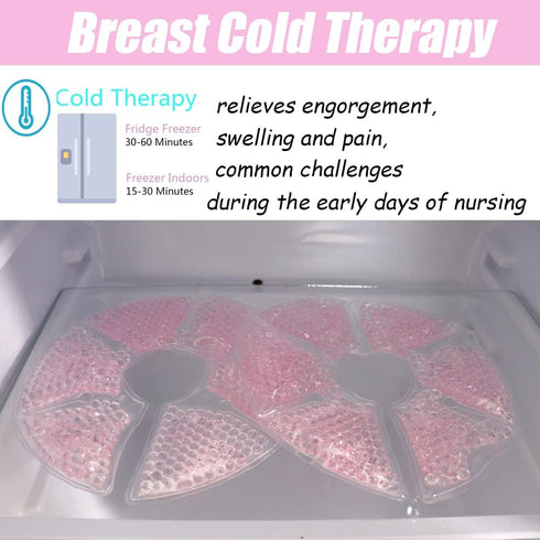 Breast Therapy Ice Packs, Hot and Cold Breast Pads, Breastfeeding Essentials Large Gel Bead Packs for Moms...