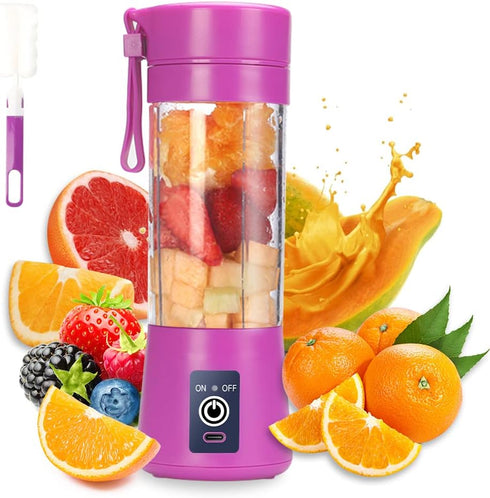 Portable Blender Cup,Electric USB Juicer Blender,Mini Blender Portable Blender For Shakes and Smoothies, juice,380ml, Six Blades Great for Mixing,...
