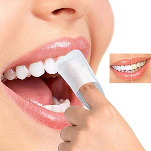 50Pcs Finger Cleaning Teeth Wipes Disposable Non-Woven Fabric Soft Gauze Infant Finger Clean Oral Toothbrushes Whitening...