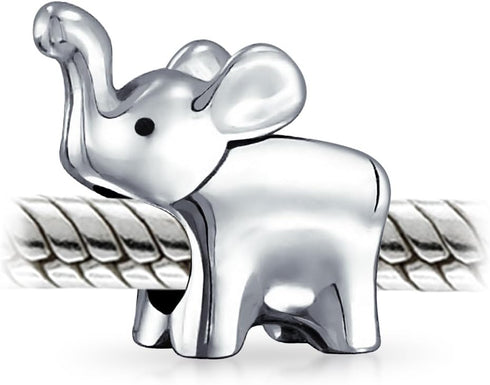 Lucky Zoo Animal Good Luck Trunk Up Circus Elephant Puzzle Bead Charm For Women Teen Polished .925 Sterling Silver Fits European Bracelet...