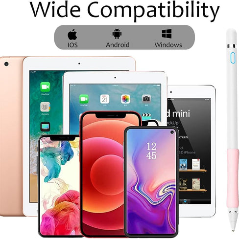 Stylus Pen for iPad, DOGAIN Stylus Pen for Touchscreen with Pink Grip, Digital Active Fine Point Pen for Drawing/Writing/Playing, iPad Pencil Comp...