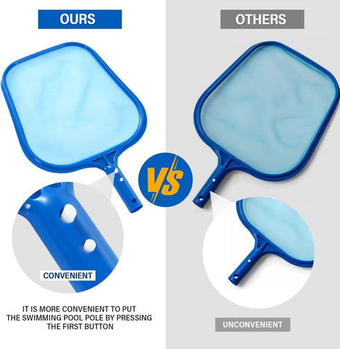 Pool Net - Pool Skimmer Net with Plastic Frame, Skimmer Net with Fine Mesh Net, Pool Nets for Cleaning Leaf of Swimming Pools, Spa, Hot Tubs...