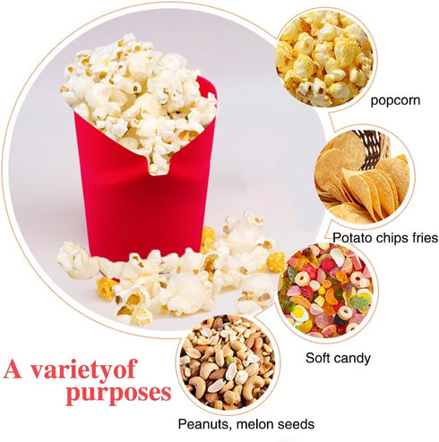 The Original Microwave Popcorn Popper, Silicone Popcorn Maker Collapsible Bowl BPA -Free, Hot Air Popcorn Maker, No Oil Required (Red, 1)...