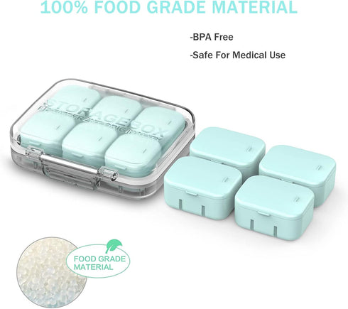 Pill Organizer SOFISO 4/6 Grid Free Assembly Travel Medicine Organizer 10 Day Pill Organizer Portable Pill Box Waterproof Pill Case Daily Medicati...