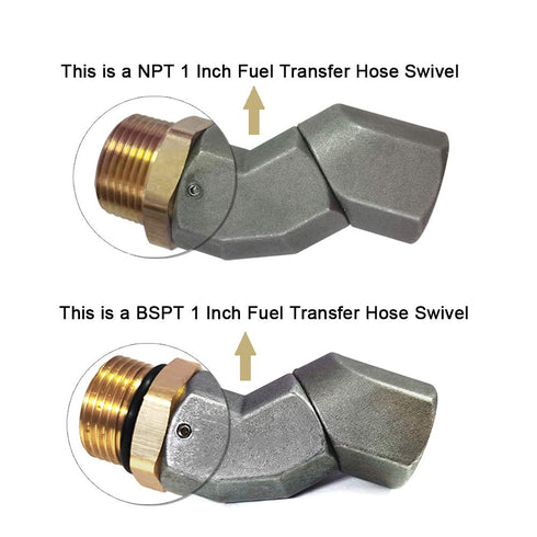 1 Inch NPT Fuel Hose Swivel 360 Rotating Connector for Fuel Nozzle Multi Plane Fuel Plane Swivel...