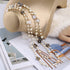 Womens Chic Statement Multilayer Imitation Pearl Long Necklace...